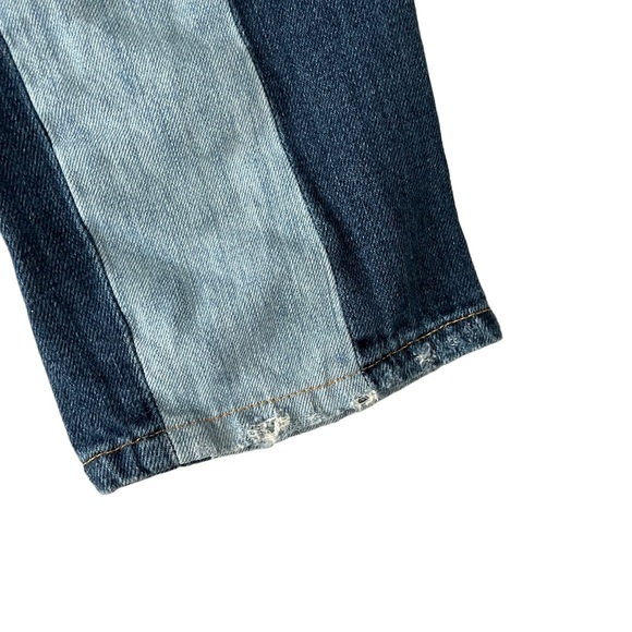 7‎ for all mankind patchwork denim distressed straight leg jeans - Picture 4 of 16